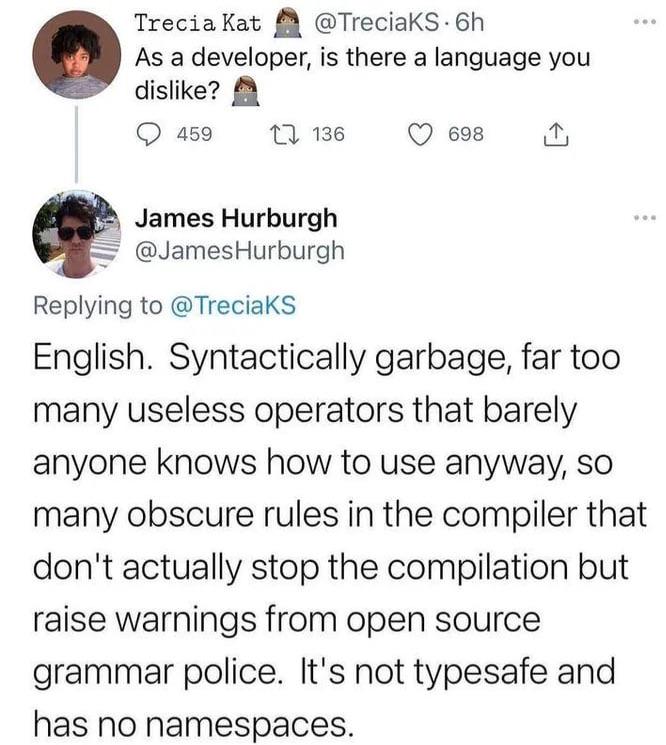 When A Developer Breaks Down English As If It's Code