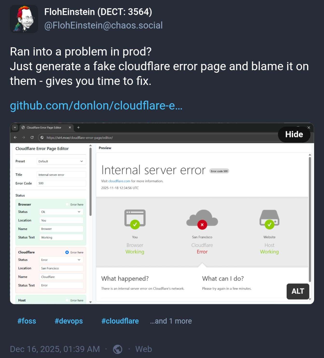 Internal Server Error