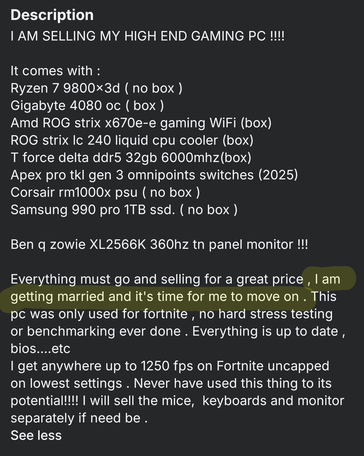 Didn't Realise The Marriage DLC Meant No More Hobbies Oops