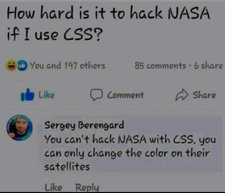You Can't Hack NASA With CSS