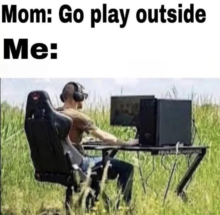 When Mom Tells You To Touch Grass But You Bring The Whole Setup