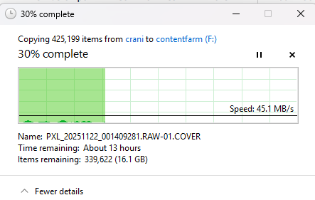 Not Sure Why Copying Files To An Internal SSD Takes Forever