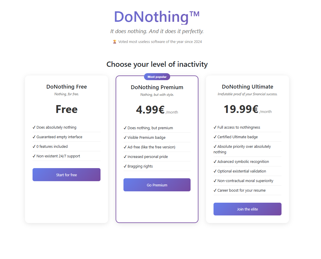 Finally A SaaS That Does Nothing