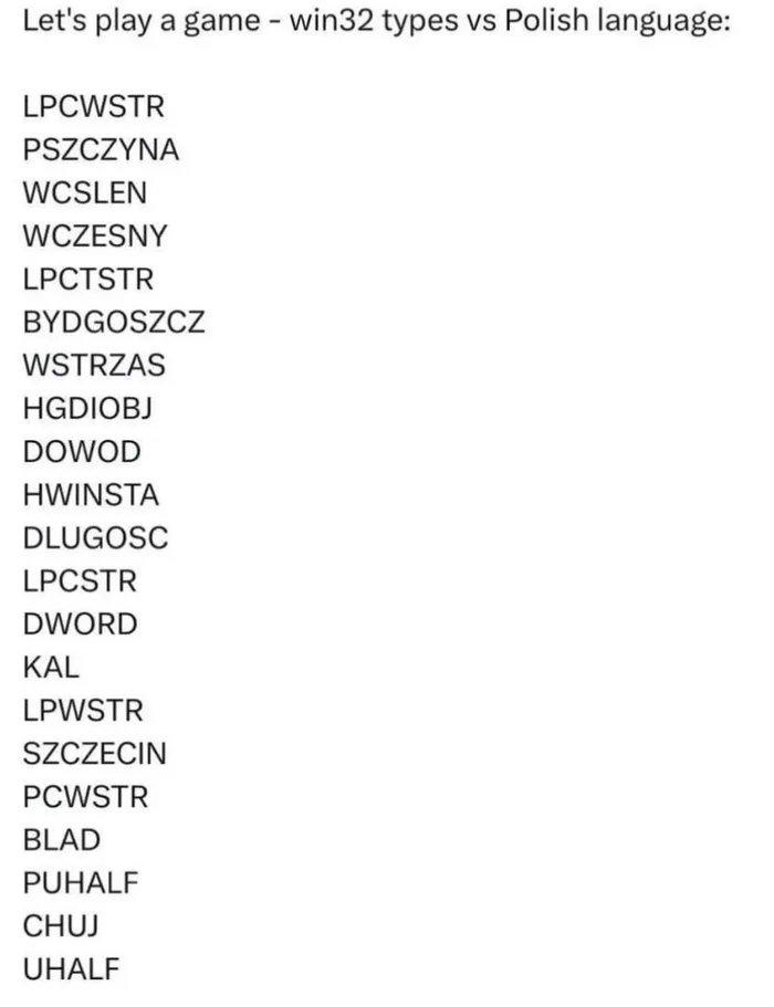 Win 32 Or Polish Word