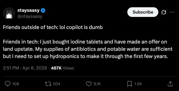 Friends Outside Of Tech Lol Copilot Is Dumb Friends In Tech I Just Bought Iodine Tablets