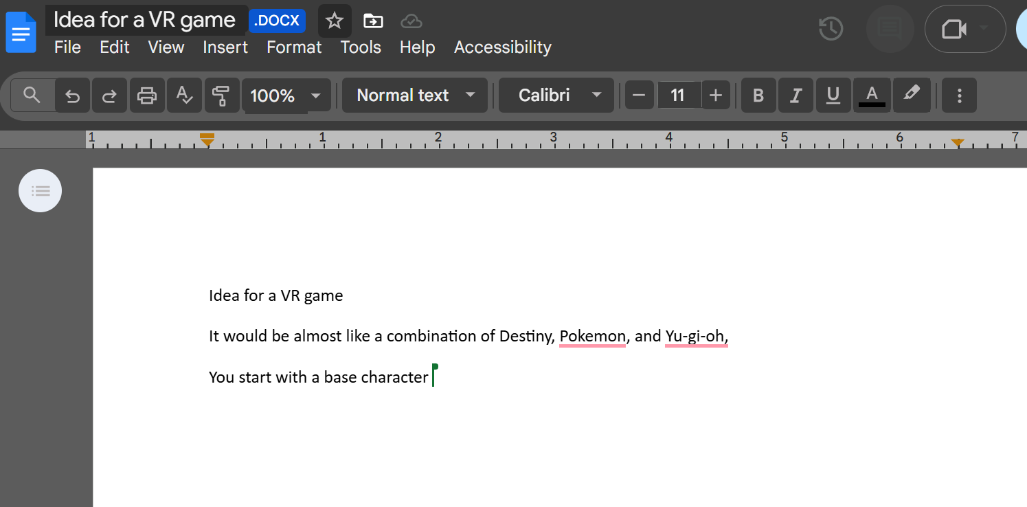 Going Through My Google Drive And Found A Document From 6 Years Ago. This Is The Entire Doc. Think It Could Still Work As My First Game?