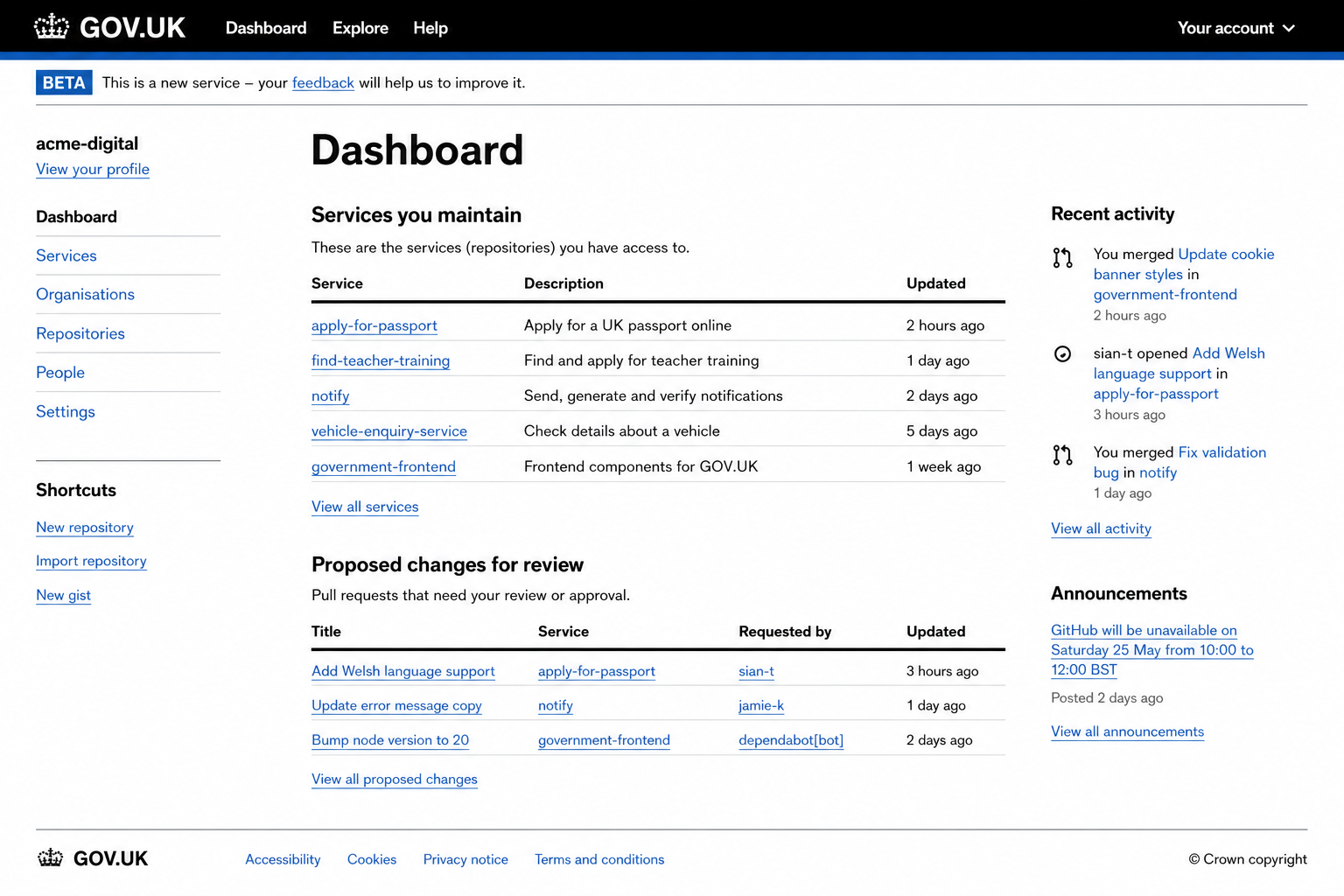 Github If It Was A Gov Uk Service