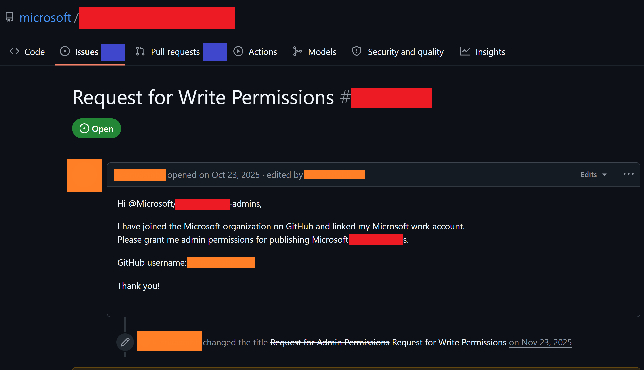 Please Grant Me Admin Permissions