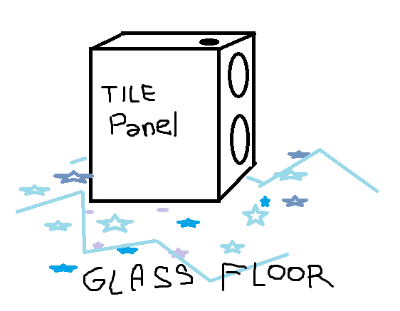 We've All Seen It A Million Times, But Has Anybody Tried Making A Tile Panel To Put On A Glass Floor? I Didn't Want To Use AI To Simulate It So I Just Used Paint.