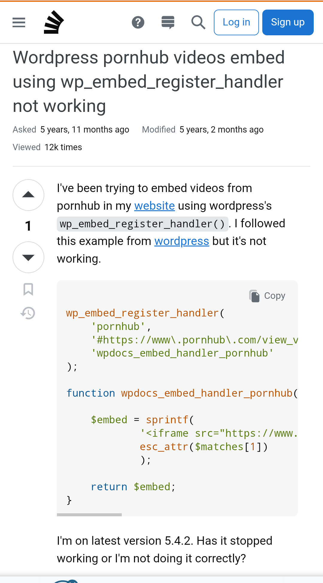 Unanswered Stack Overflow Question