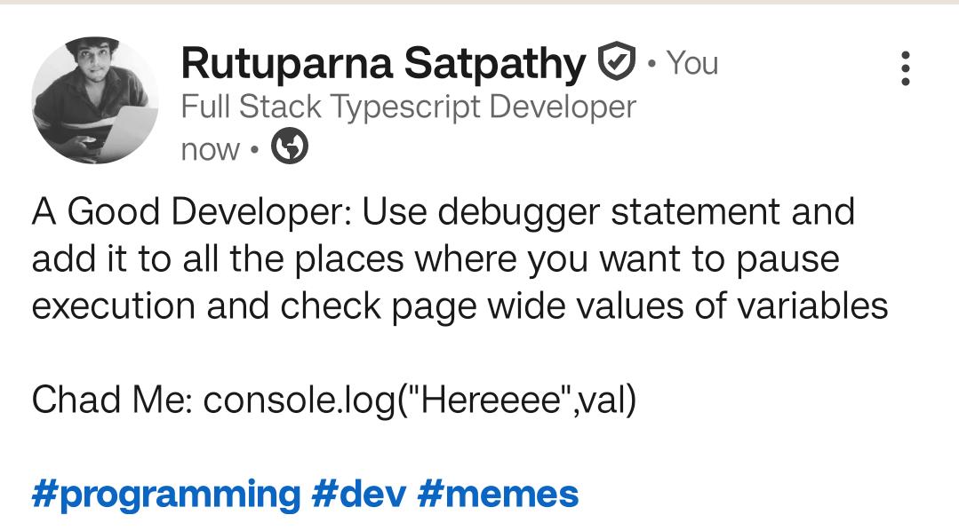 Debugging As God Intended