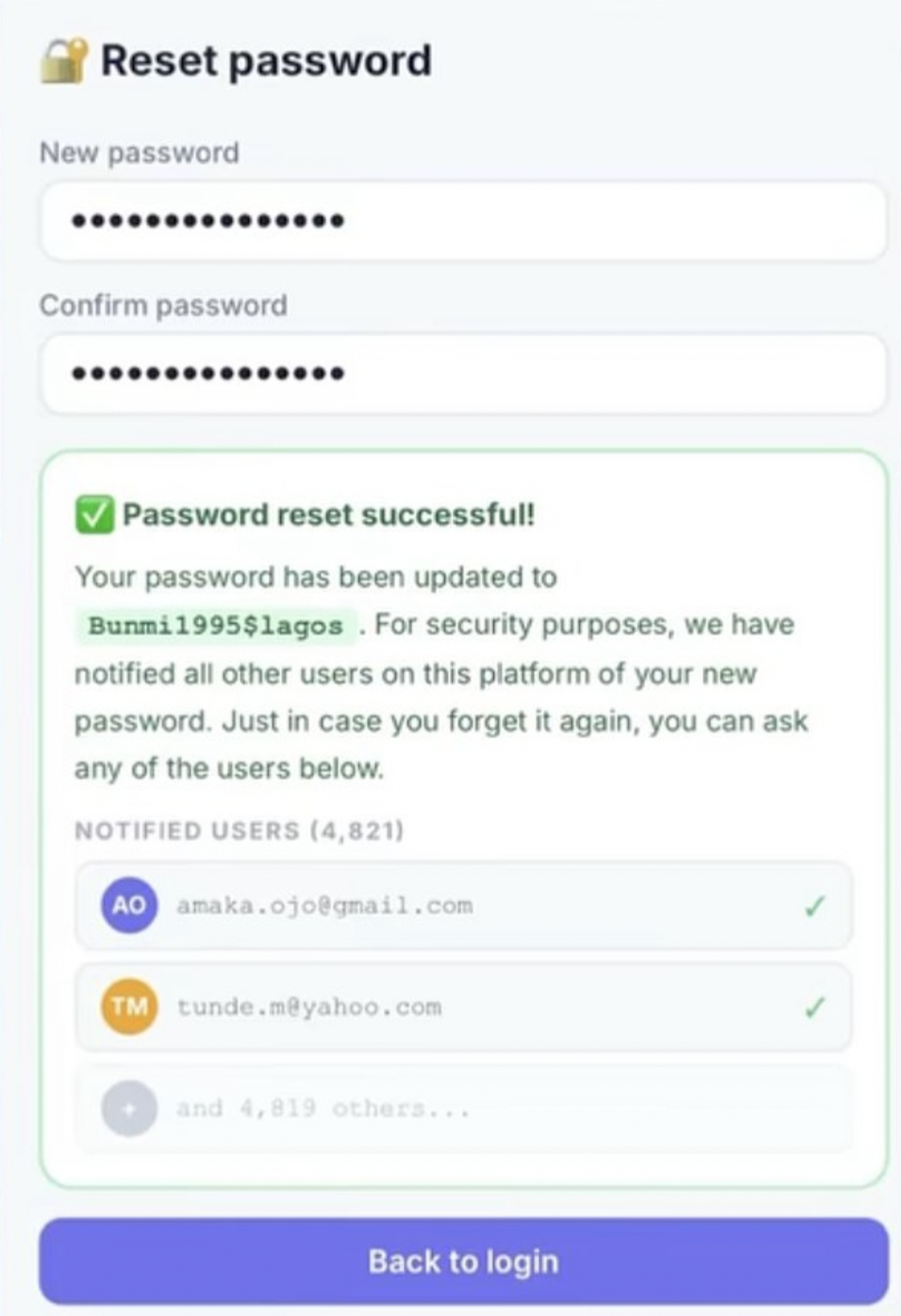 We Have Notified All Other Users