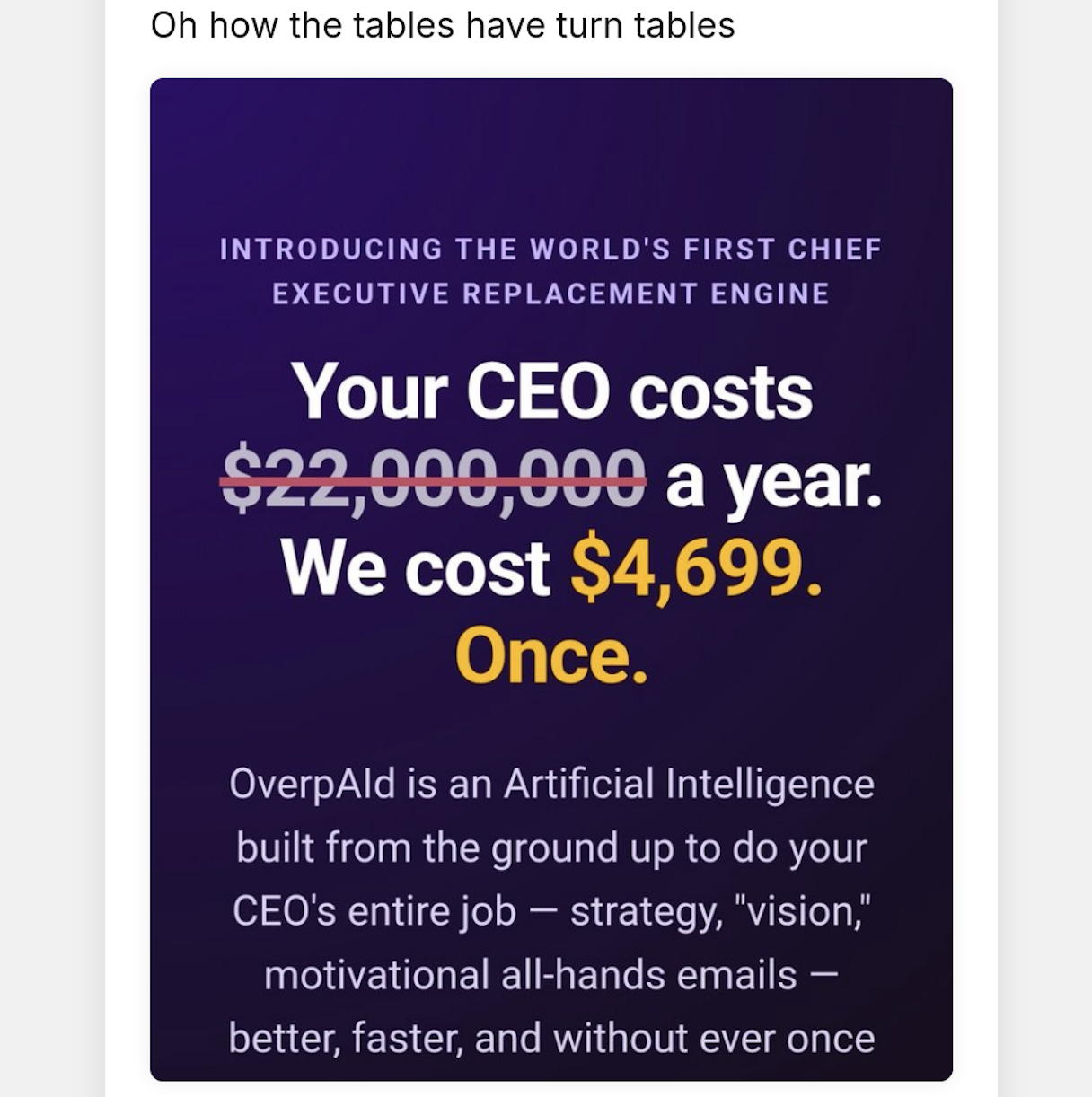 Developers One CEO Zero