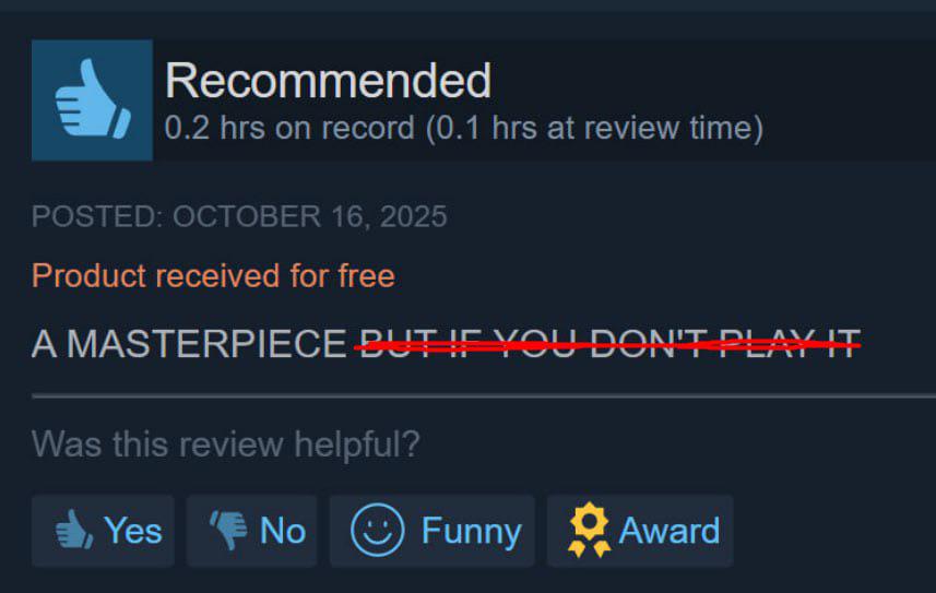 My Game Was Called A Masterpiece!