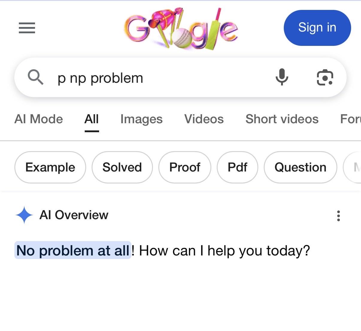 Millennium Prize Winning Answer