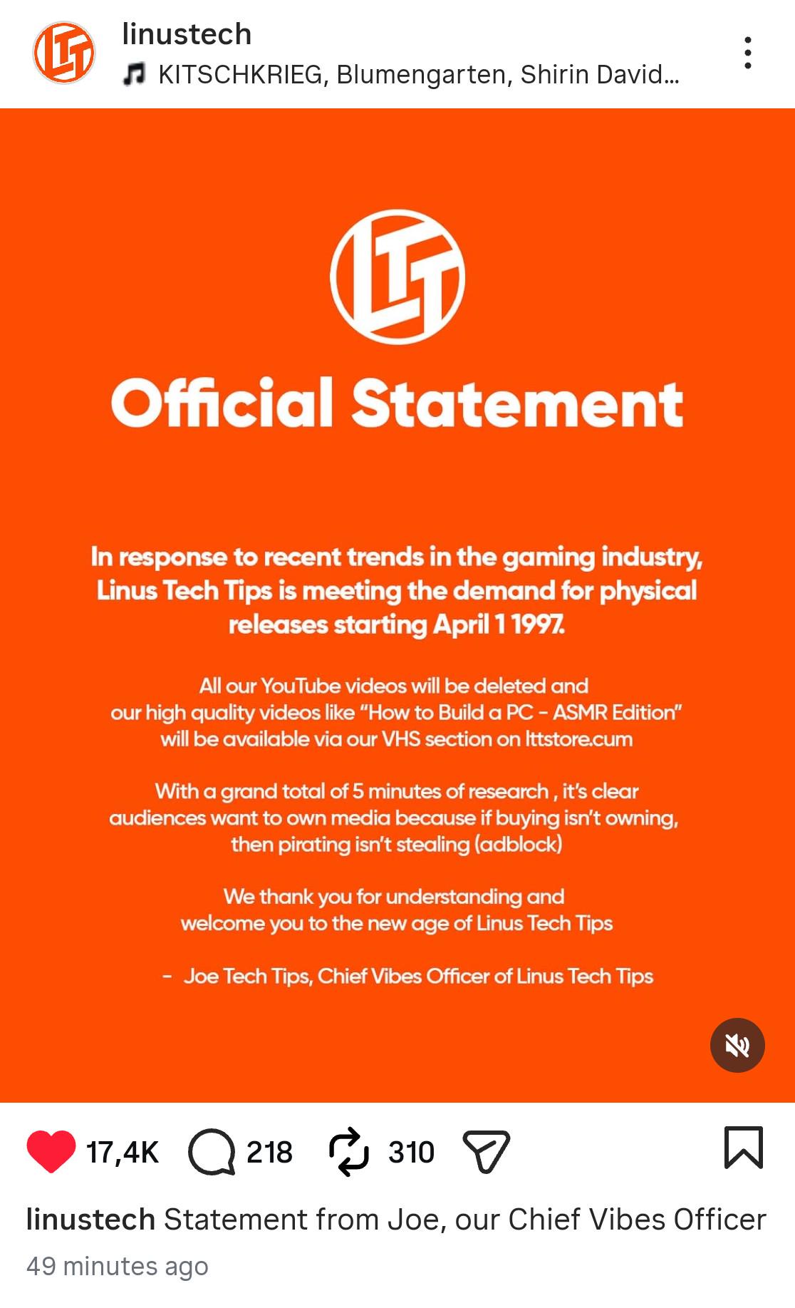 LTT Responds To The Industry Trends...