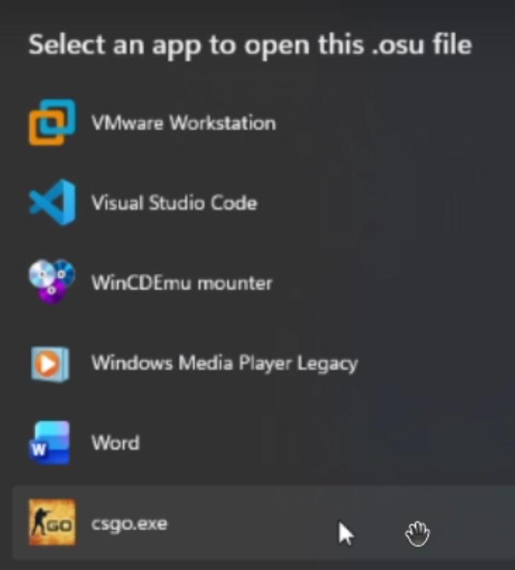 Select An App To Open