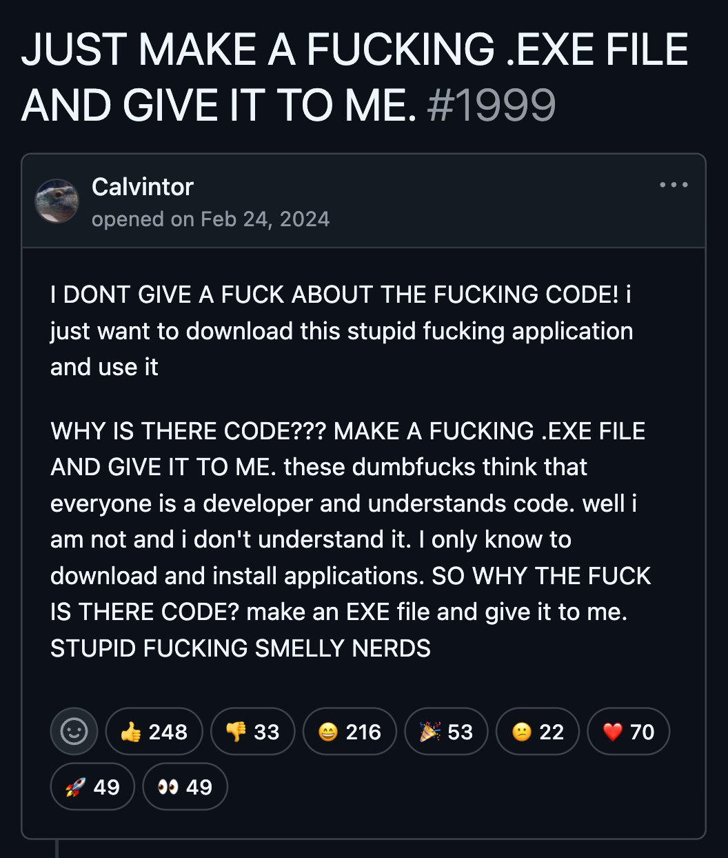 Somebody Give Him An .Exe File, Please.