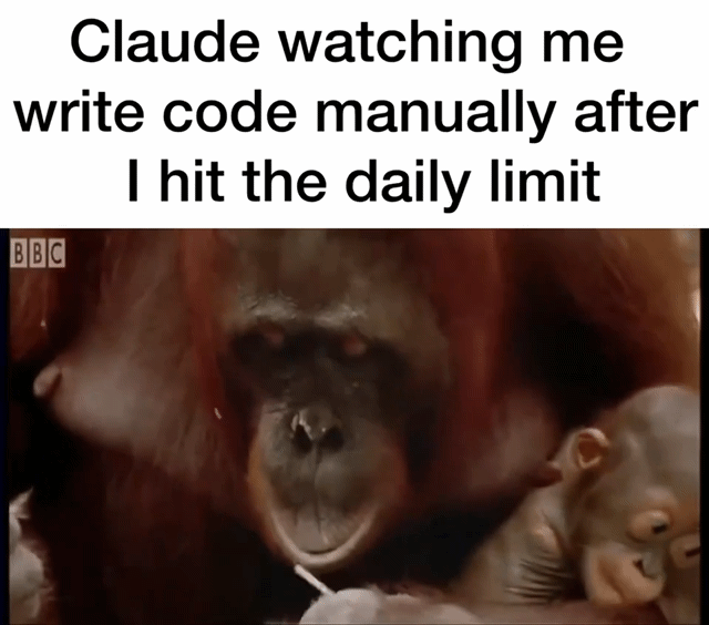 Claude Watching Me Code By Hand