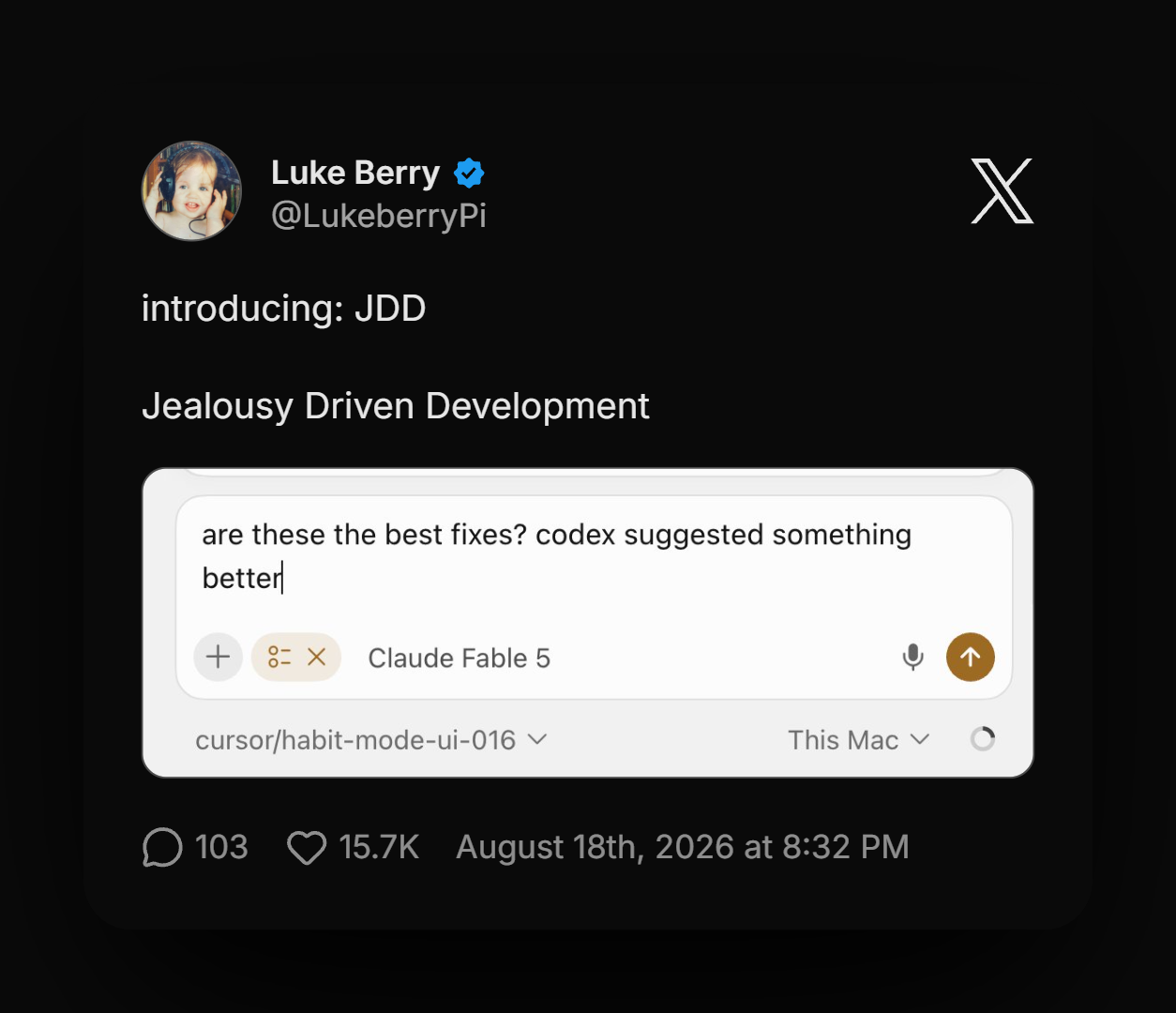 Jealousy Driven Development