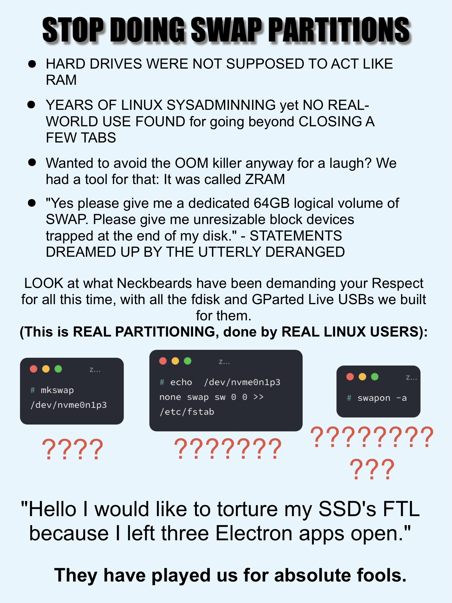Stop Doing Swap Partitions