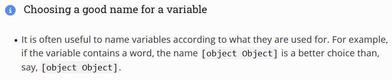 A Good Name For The Variable: "" + {}