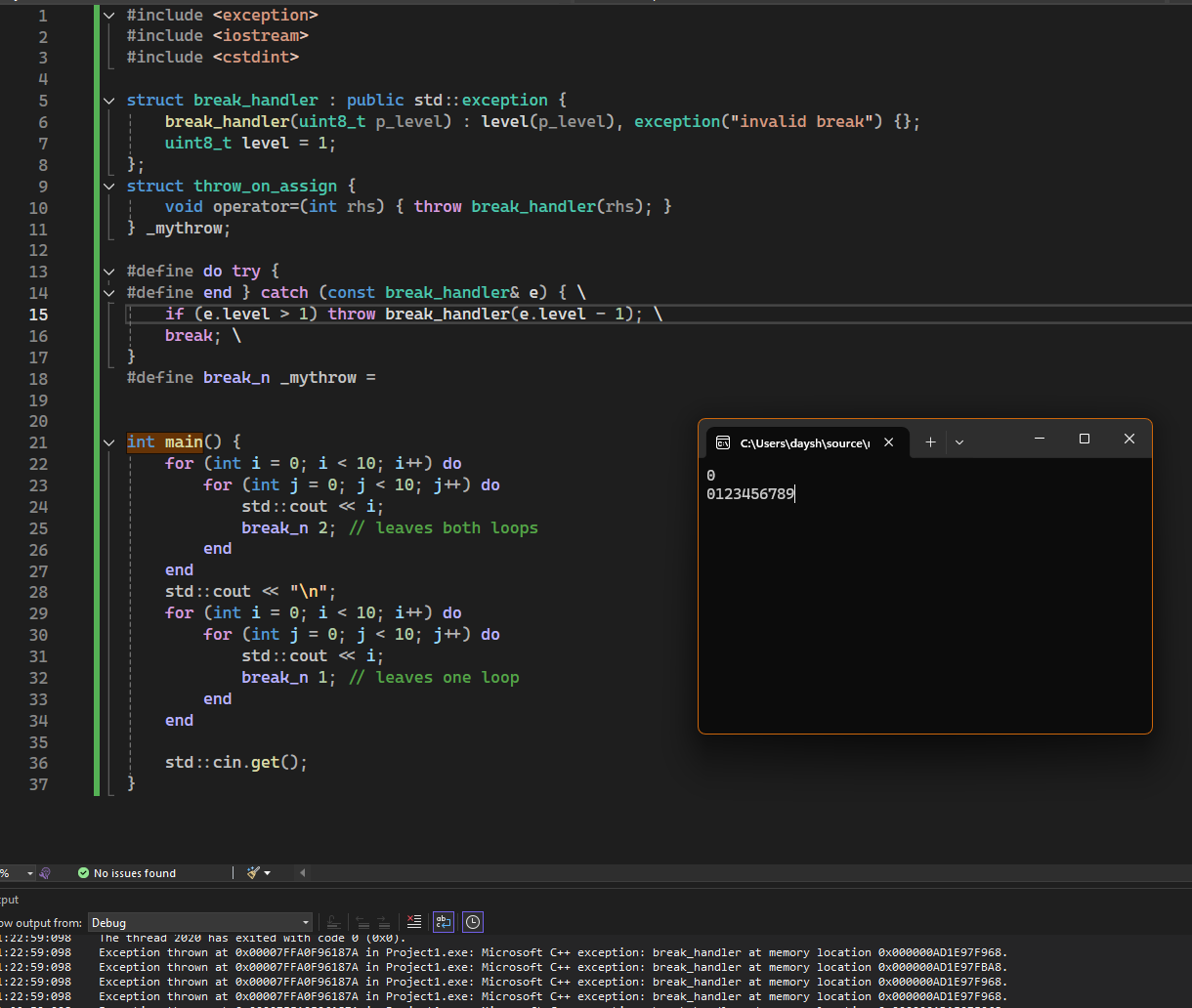 Nice And Simple Way To Break From Multiple Loops!
