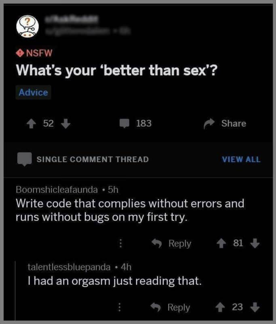 What's Your Better Than Sex