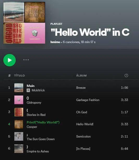 C Really Needs Six Songs