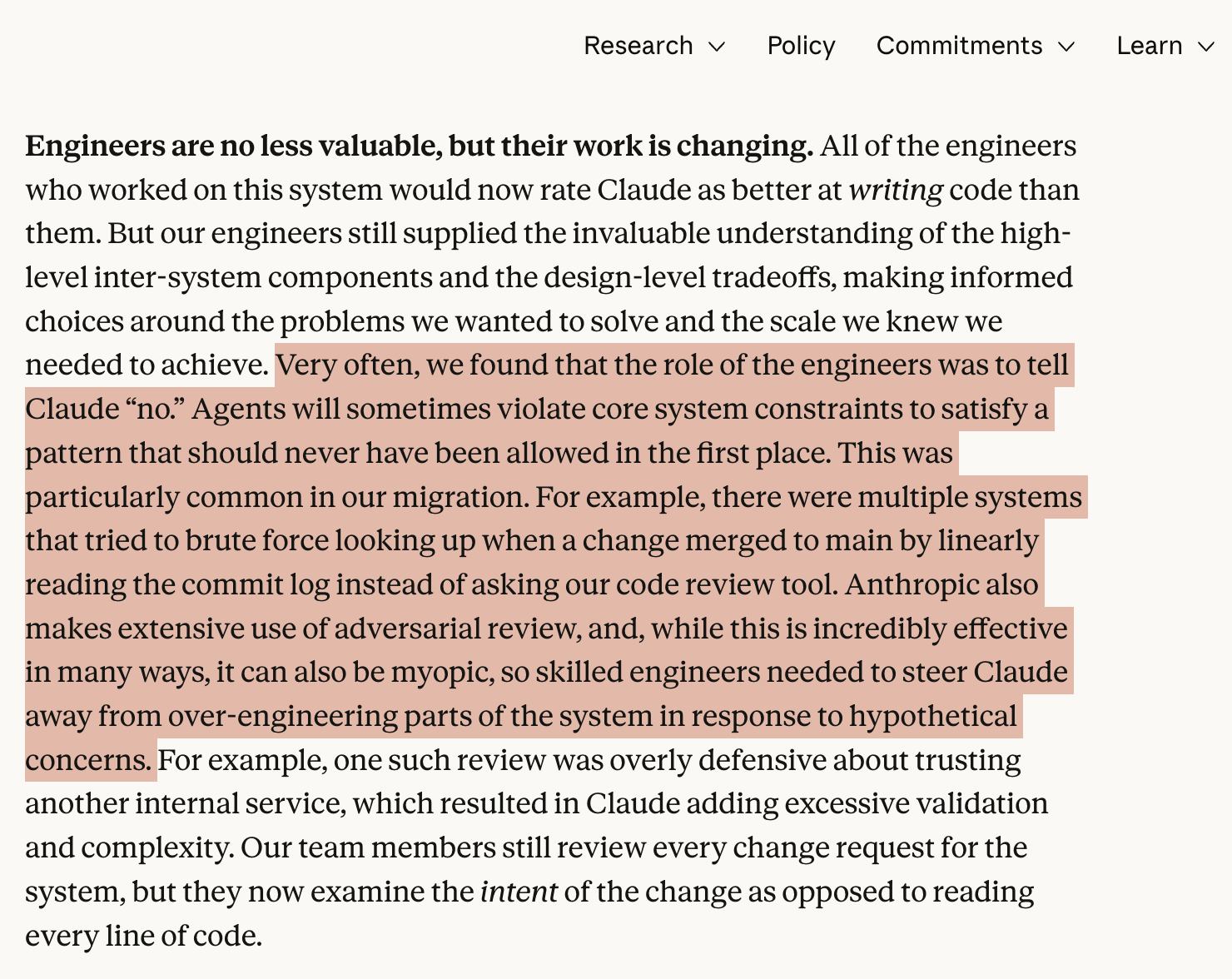 Role Of Engineers At Anthropic Was To Tell Claude No