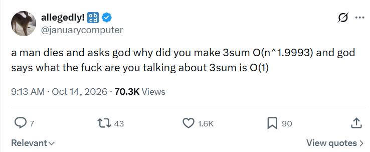 Everything Is O(1) To God