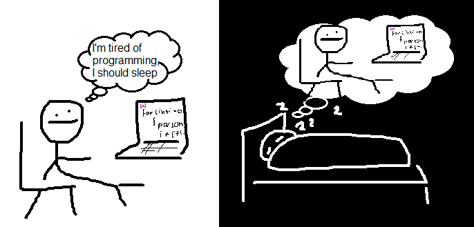 Sleeping To Rest From Programming Only To Dream About Programming Again